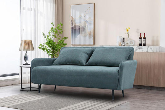 Lilola Home - Lawson 61inW Gray Fabric Convertible Loveseat Sleeper with Pillows in Gray - 82997 veiw 1