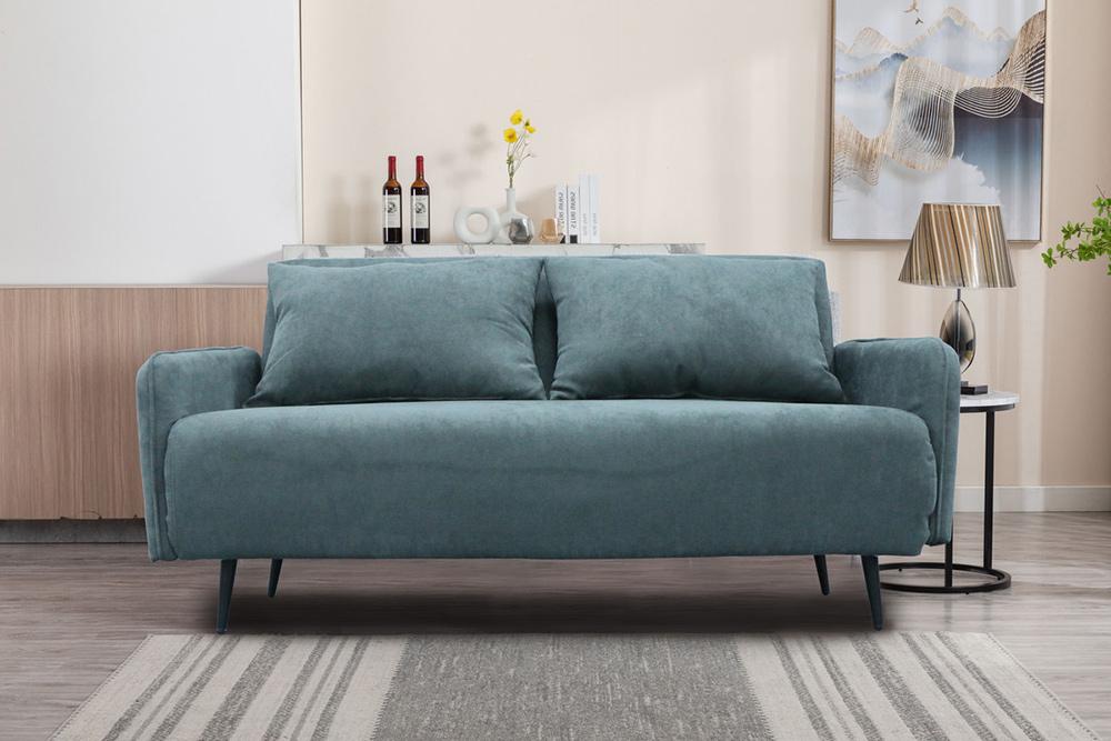 Lilola Home - Lawson 61inW Gray Fabric Convertible Loveseat Sleeper with Pillows in Gray - 82997 veiw 3