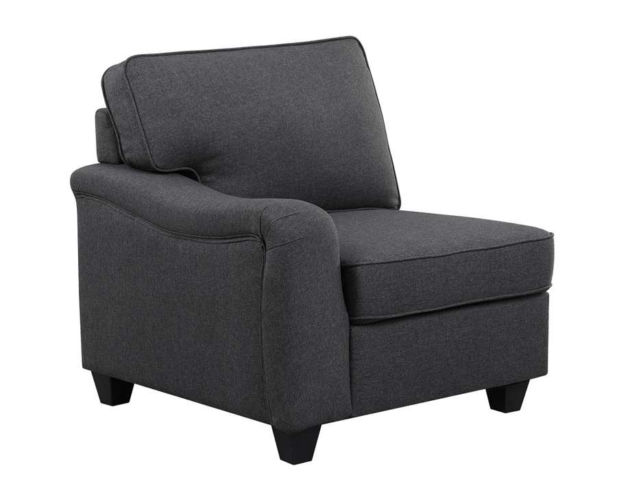 Lilola Home - Leo Dark Gray Linen 8Pc Modular L-Shape Sectional Sofa and Ottoman - 89123-12 veiw 4