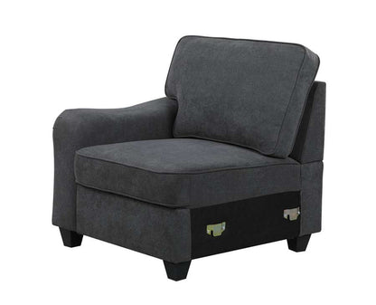 Lilola Home - Leo Dark Gray Woven 8Pc Modular L-Shape Sectional Sofa and Ottoman - 89125-12 veiw 4