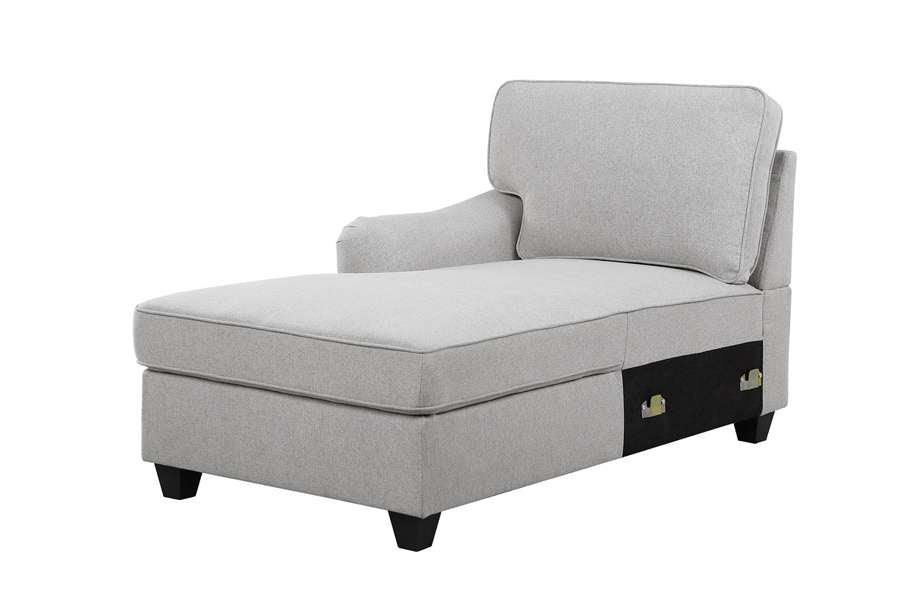 Lilola Home - Leo Light Gray Linen 7Pc Modular L-Shape Sectional Sofa Chaise and Ottoman - 89121-14 veiw 3