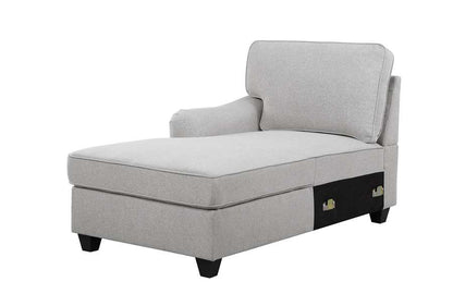 Lilola Home - Leo Light Gray Linen 7Pc Modular L-Shape Sectional Sofa Chaise and Ottoman - 89121-14 veiw 3