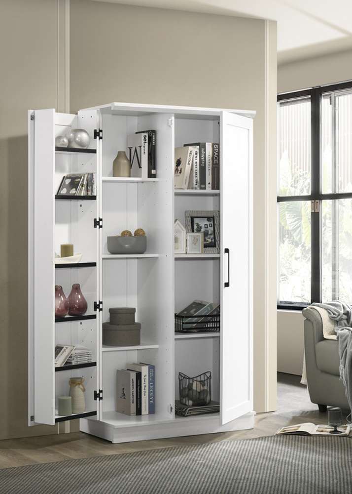 Lilola Home - Lincoln White Storage Cabinet with Swing-Out Storage Door - 96003 veiw 3
