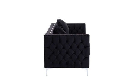 Lilola Home - Lorreto Black Velvet Sofa - 89714-S veiw 3