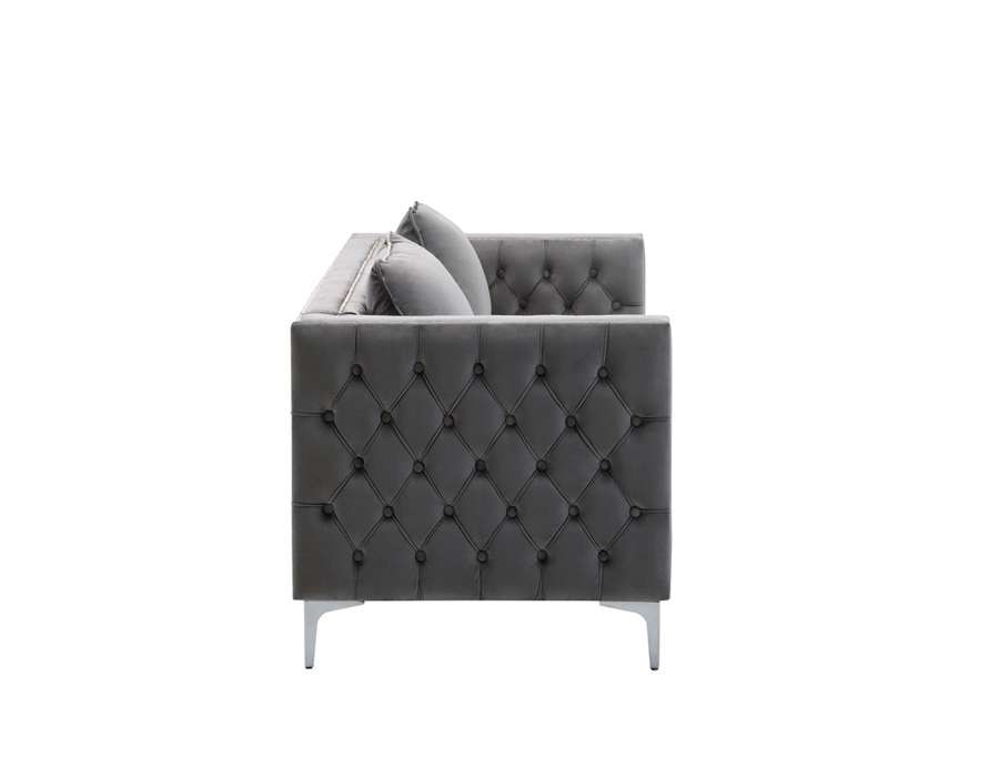 Lilola Home - Lorreto Gray Velvet Sofa - 89715-S veiw 3
