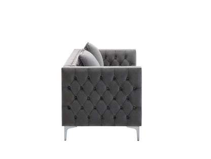 Lilola Home - Lorreto Gray Velvet Sofa - 89715-S veiw 3