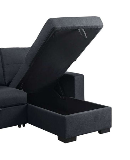 Lilola Home - Lucas Dark Gray Linen Sleeper Sectional Sofa with Reversible Storage Chaise - 81394 veiw 3
