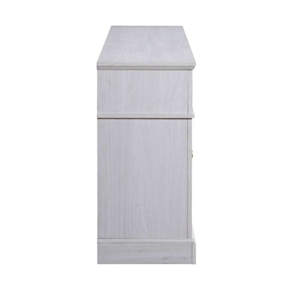 Lilola Home - Lucifer 70inW White Walnut Finish TV Stand Console with Fireplace - 97031 veiw 4