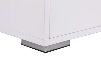 Lilola Home - Luna White Coffee Table with Brown Walnut Finish Lift Top, 2 Drawers, and 2 Shelves - 98877 veiw 4
