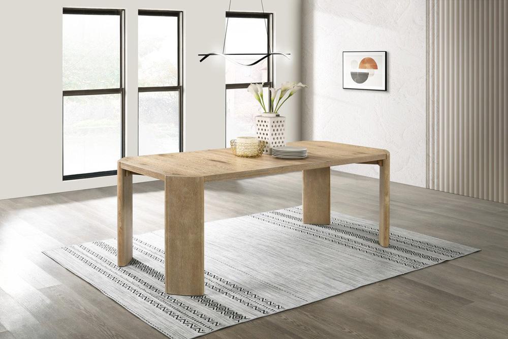 Lilola Home - Magnus Oak Finish 84inW Extendable Rectangular Dining Table-30035 veiw 1