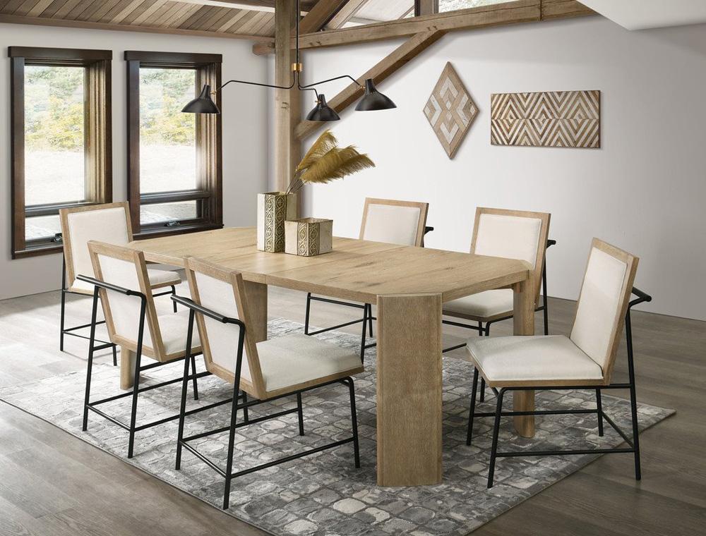 Lilola Home - Magnus Oak Finish 84inW Extendable Rectangular Dining Table-30035 veiw 2