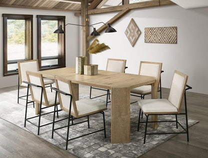 Lilola Home - Magnus Oak Finish 84inW Extendable Rectangular Dining Table-30035 veiw 2