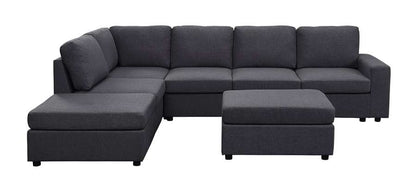 Lilola Home - Marley Modular Sectional Sofa with Ottoman in Dark Gray Linen - 881801-7 veiw 3