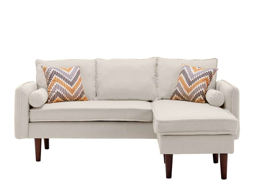 Lilola Home - Mia Beige Sectional Sofa Chaise with USB Charger & Pillows - 89628BE veiw 2