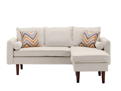 Lilola Home - Mia Beige Sectional Sofa Chaise with USB Charger & Pillows - 89628BE veiw 2