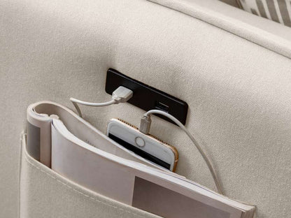 Lilola Home - Mia Beige Sectional Sofa Chaise with USB Charger & Pillows - 89628BE veiw 4