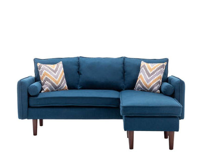 Lilola Home - Mia Blue Sectional Sofa Chaise with USB Charger & Pillows - 89628BU veiw 2