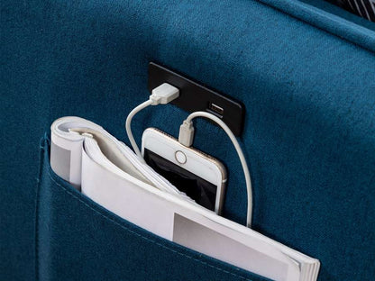 Lilola Home - Mia Blue Sectional Sofa Chaise with USB Charger & Pillows - 89628BU veiw 4