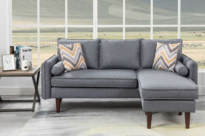 Lilola Home - Mia Gray Sectional Sofa Chaise with USB Charger & Pillows - 89628 veiw 1