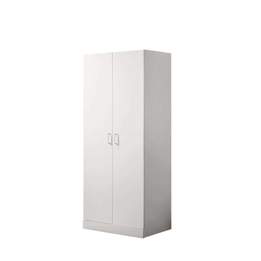 Lilola Home - Michael White Double Door Wardrobe Cabinet Armoire with Shelf and Hanging Rod - 96005 veiw 2