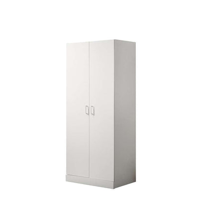 Lilola Home - Michael White Double Door Wardrobe Cabinet Armoire with Shelf and Hanging Rod - 96005 veiw 2