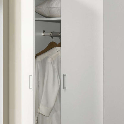 Lilola Home - Michael White Double Door Wardrobe Cabinet Armoire with Shelf and Hanging Rod - 96005 veiw 4