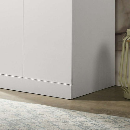 Lilola Home - Michael White Double Door Wardrobe Cabinet Armoire with Shelf and Hanging Rod - 96005 veiw 5
