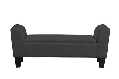 Lilola Home - Mila Black Velvet Ottoman Bench with Storage - 88871BK veiw 2