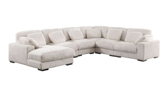 Lilola Home - Nadine 155.5inW Beige Corduroy Corner Sectional Sofa with Left-Facing Chaise - 89160 veiw 1