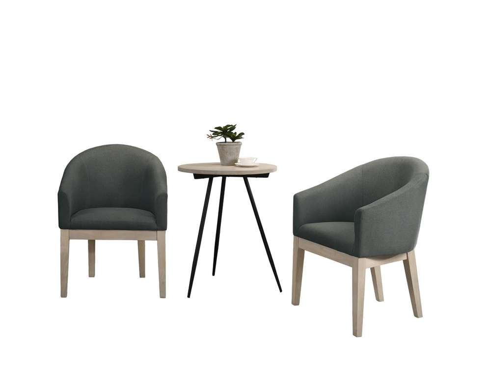 Lilola Home Neroli Gray Fabric Accent Chairs and Side Table Living Room Set - 30003-1 veiw 2