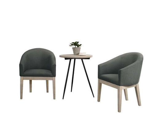 Lilola Home Neroli Gray Fabric Accent Chairs and Side Table Living Room Set - 30003-1 veiw 2