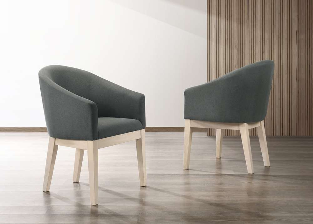 Lilola Home Neroli Gray Fabric Accent Chairs and Side Table Living Room Set - 30003-1 veiw 3