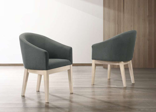 Lilola Home Neroli (Set of 2) Gray Fabric Barrel Accent Chair - 30003-C veiw 1