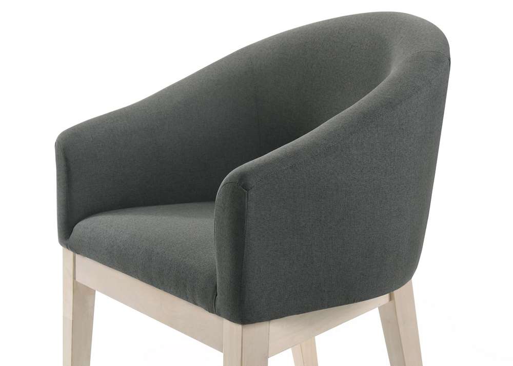 Lilola Home Neroli (Set of 2) Gray Fabric Barrel Accent Chair - 30003-C veiw 3