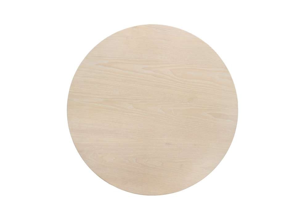 Lilola Home Neroli Oak White 24in Contemporary Round Side Table with Black Metal Base - 98501 veiw 3