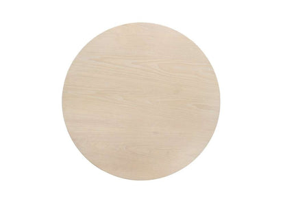 Lilola Home Neroli Oak White 24in Contemporary Round Side Table with Black Metal Base - 98501 veiw 3
