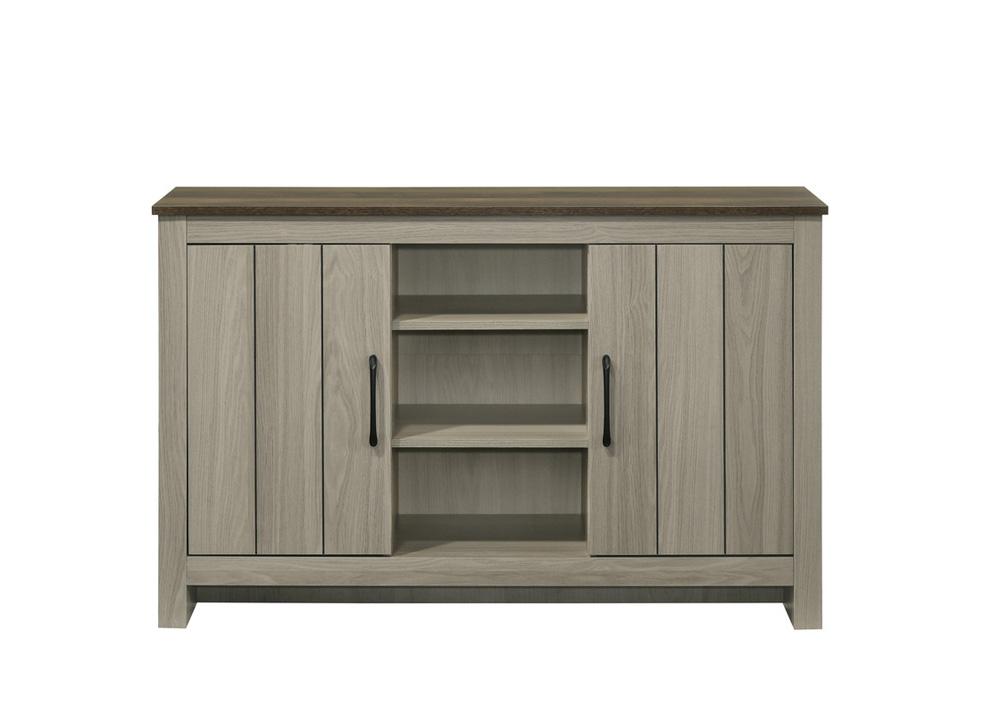 Lilola Home - Nyla 47inW Gray Oak Console Table, Buffet Table, Sideboard with Shelves and Cabinet Doors-97016 veiw 2