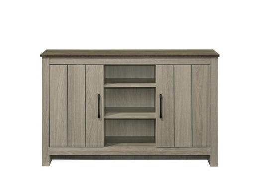 Lilola Home - Nyla 47inW Gray Oak Console Table, Buffet Table, Sideboard with Shelves and Cabinet Doors-97016 veiw 2