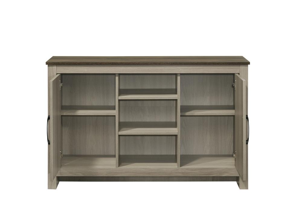Lilola Home - Nyla 47inW Gray Oak Console Table, Buffet Table, Sideboard with Shelves and Cabinet Doors-97016 veiw 3
