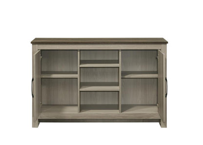 Lilola Home - Nyla 47inW Gray Oak Console Table, Buffet Table, Sideboard with Shelves and Cabinet Doors-97016 veiw 3