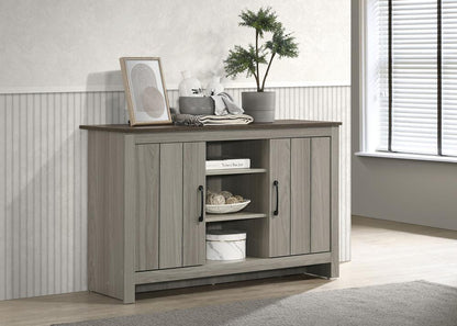 Lilola Home - Nyla 47inW Gray Oak Console Table, Buffet Table, Sideboard with Shelves and Cabinet Doors-97016 veiw 5