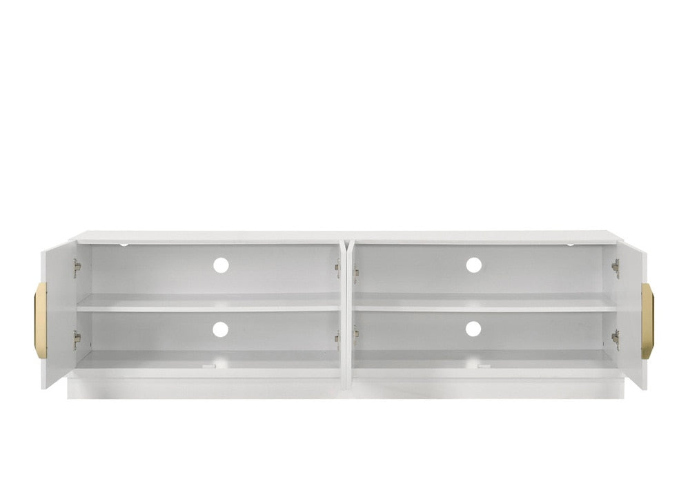 Lilola Home - Palmer 70inW White 4-Door TV Stand-97034 veiw 3