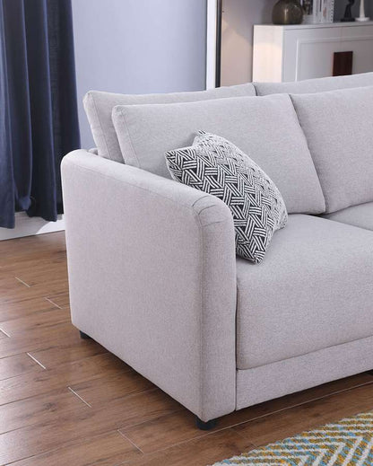 Lilola Home - Penelope Light Gray Linen Fabric Reversible L-Shape Sectional Sofa with Pillows - 89126-3 veiw 3