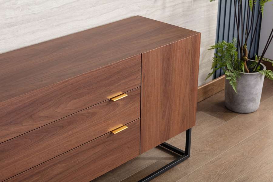 Lilola Home - Roscoe Walnut Brown Wood TV Stand Console Table - 53000 veiw 2