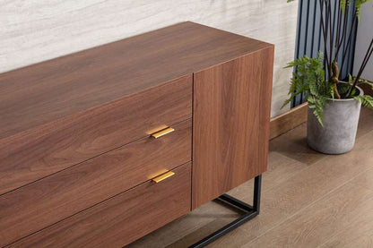 Lilola Home - Roscoe Walnut Brown Wood TV Stand Console Table - 53000 veiw 2