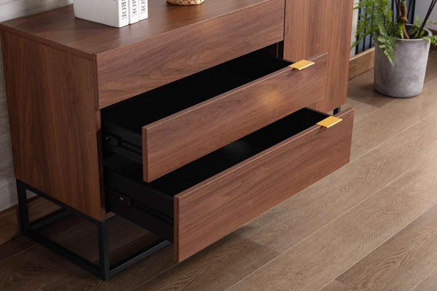 Lilola Home - Roscoe Walnut Brown Wood TV Stand Console Table - 53000 veiw 4