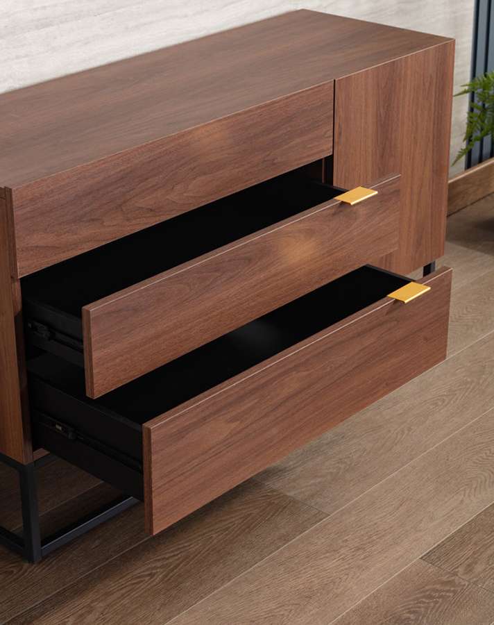 Lilola Home - Roscoe Walnut Brown Wood TV Stand Console Table - 53000 veiw 5