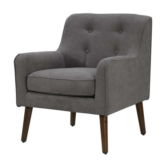 Lilola Home - Ryder Mid Century Modern Gray Woven Fabric Tufted Armchair - 88868 veiw 1