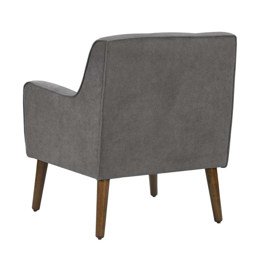 Lilola Home - Ryder Mid Century Modern Gray Woven Fabric Tufted Armchair - 88868 veiw 2