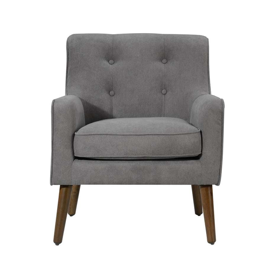 Lilola Home - Ryder Mid Century Modern Gray Woven Fabric Tufted Armchair - 88868 veiw 3